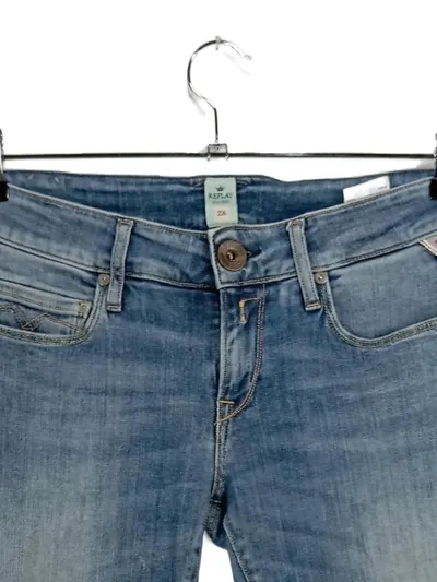 Replay Damen Jeans Regular Fit Blau Stretch Baumwolle W28 L32