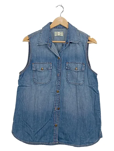 Current/Elliott Damen Leichte Weste Jeanshemd Blau Gr. 40 L Baumwolle