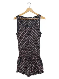 SUBLEVEL Damen Jumpsuit Schwarz Gr. 36/S Casual Viskose Muster 1
