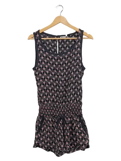 SUBLEVEL Damen Jumpsuit Schwarz Gr. 36/S Casual Viskose Muster