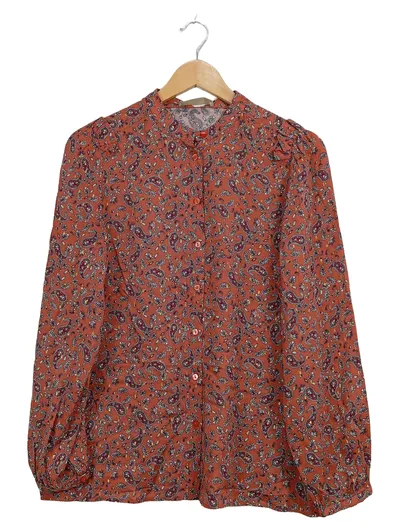 Smith & Soul Damen Bluse Paisley-Muster Orange Gr. M Bohemian Viskose