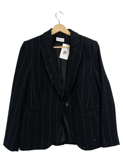 PETER HAHN Damen Blazer Nadelstreifen Gr. 20 Schwarz Business