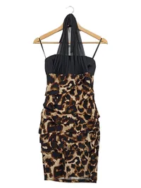 Carole Little Damen Cocktailkleid Gr. 38 Leopardenmuster Mehrfarbig 1