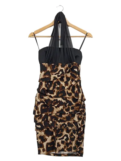 Carole Little Damen Cocktailkleid Gr. 38 Leopardenmuster Mehrfarbig