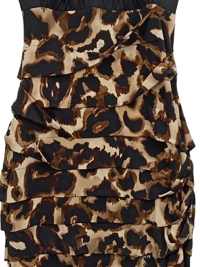 Carole Little Damen Cocktailkleid Gr. 38 Leopardenmuster Mehrfarbig