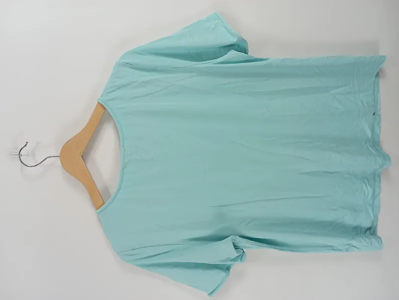 Eugen Klein Damen T-Shirt Türkis Gr. 46 3XL Kurzarm Basic Viskose 3