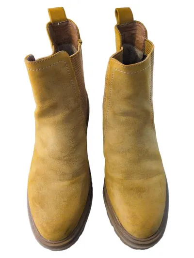 Tamaris Damen Chelsea Boots Stiefelette Gelb Gr. 37 Wildleder-Optik