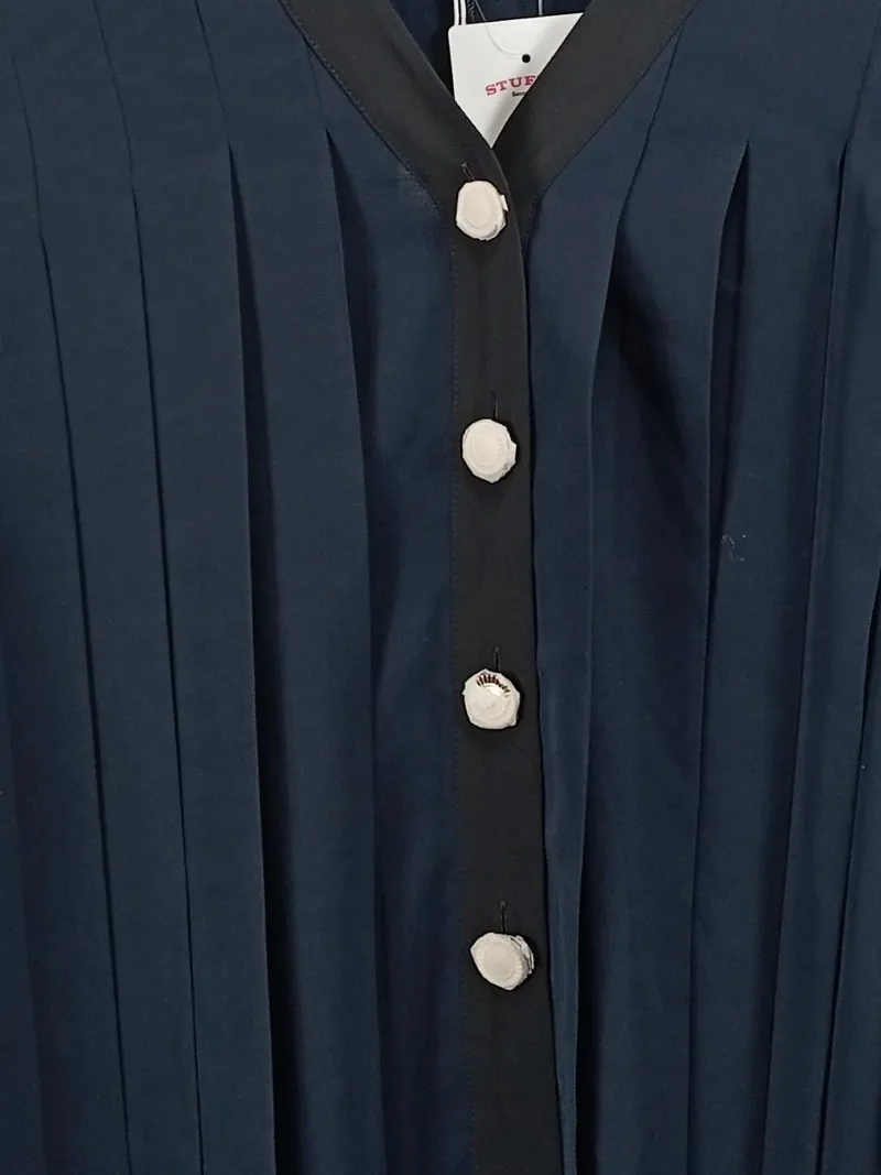 Claudie Pierlot Leichte Weste mit Plisseefalten Blau Gr. 38 3