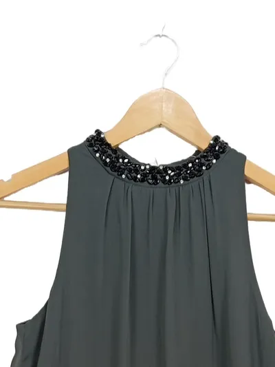 VERO MODA Damen Kleid XS Grau Festlich Pailletten Ärmellos Elegant