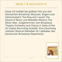 Broadway Shows Hits CD - King and I, Sound of Music, Music Man - Orchester 3