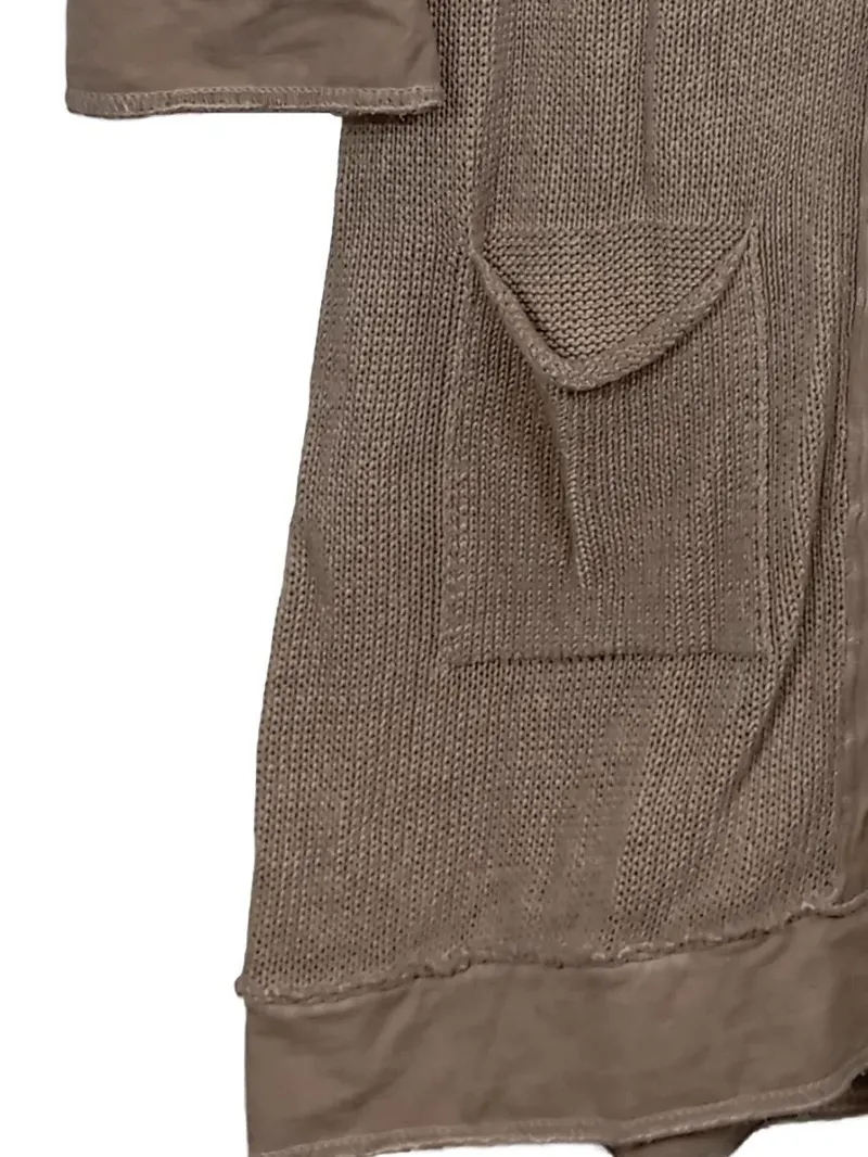 Bottega Strickjacke Damen Gr. L Beige Baumwolle Longcardigan 3