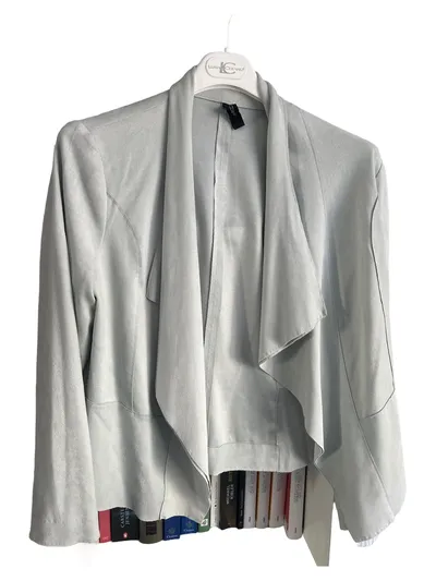 Marc Cain Blazer Damen Grau Gr. 44/XXL Modern Uni Polyester Elasthan