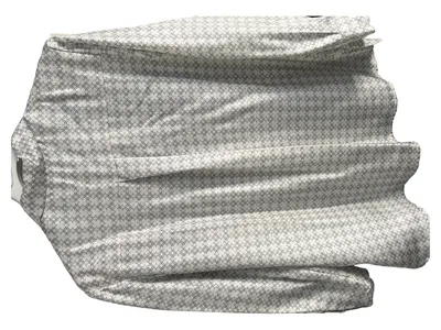 FADENMEISTER BERLIN Damen Bluse Langarm Grafisch Weiß Gr. 50/4XL