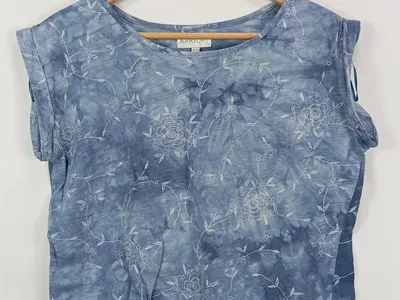 Apricot Damen T-Shirt Gr. 36/S Blumenmuster Blau Casual