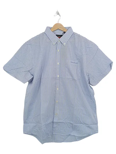 Pierre Cardin Herren Business Hemd Kurzarm Gestreift Blau Gr. 56/3XL