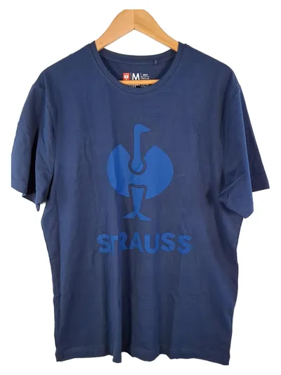 Engelbert Strauss T-Shirt Herren Gr. 48, M Blau Logo-Print Kurzarm