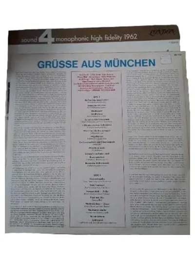 Grüße aus München Vinyl LP Alfons Bauer Odeon Bayerische Volksmusik 1962