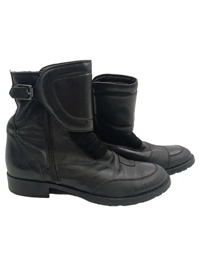 Belstaff Damen Motorradstiefel Leder Schwarz Gr. 37 Biker Boots
