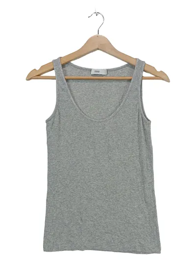 Closed Top Grau Rippstrick Basic Tanktop Gr. 34