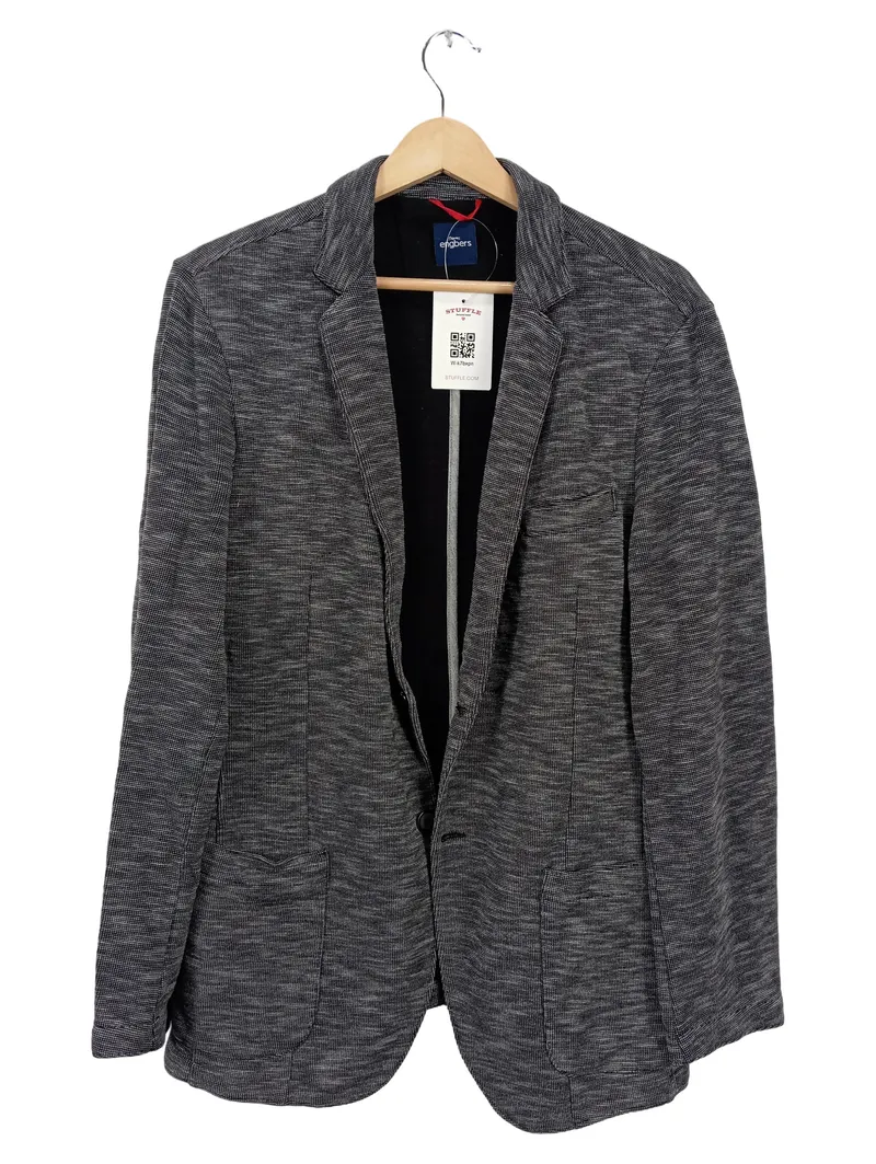 Engbers Herren Sakko Gr. M/50 Grau Meliert Baumwolle Casual 1
