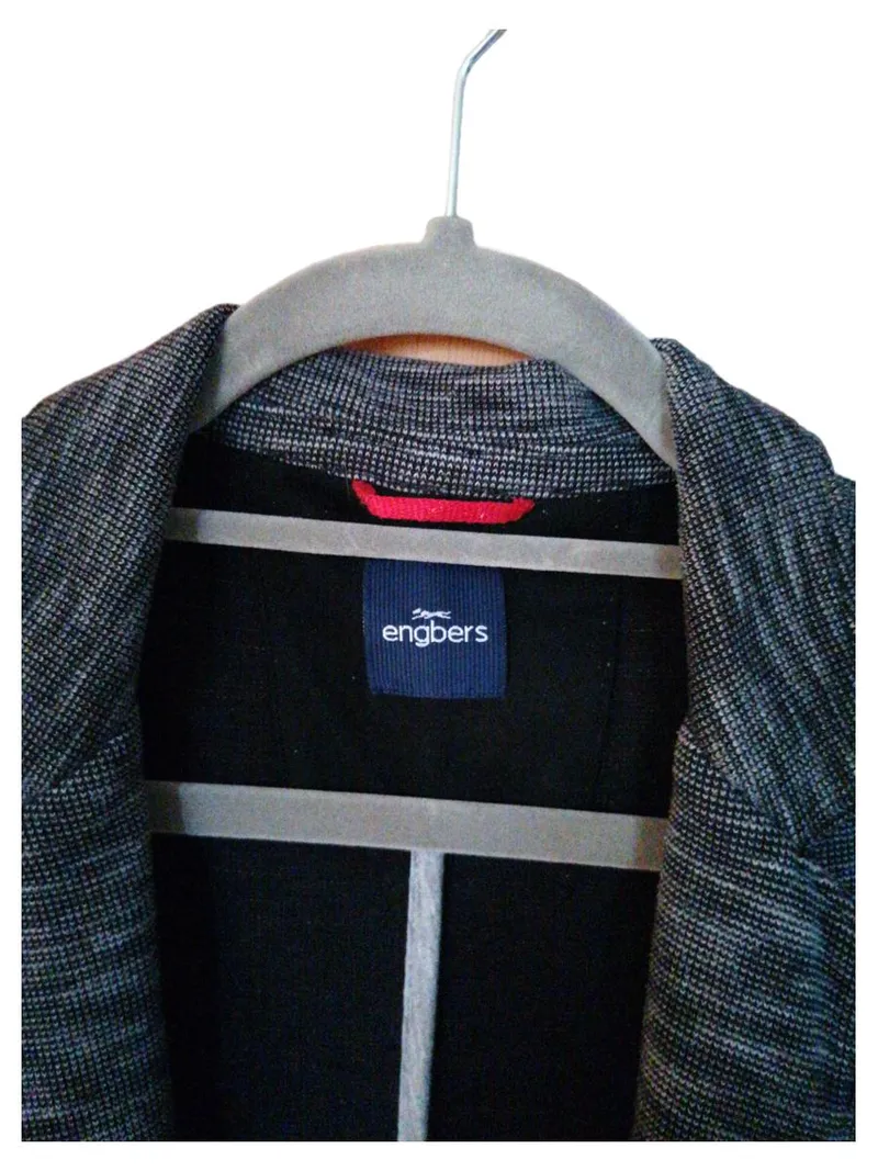 Engbers Herren Sakko Gr. M/50 Grau Meliert Baumwolle Casual 2