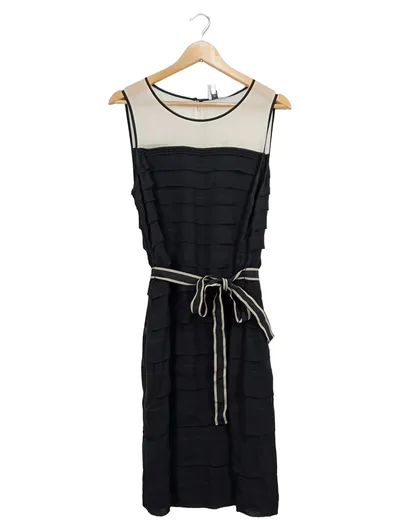 1.2.3 Un Deux Trois Paris Damen Kleid Gr. 42 Schwarz Seide Elegant