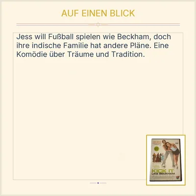 Kick It Like Beckham DVD Gurinder Chadha Keira Knightley Sportfilm Komödie
