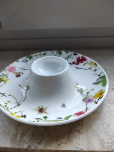 Rosenthal Eierbecher Fleurs Sauvages Porzellan Blumenmuster Weiß Klassisch 13cm