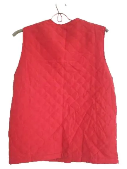 BASICS Steppweste Damen Gr. 36/38 Rot Wattiert Knopfleiste Casual 2