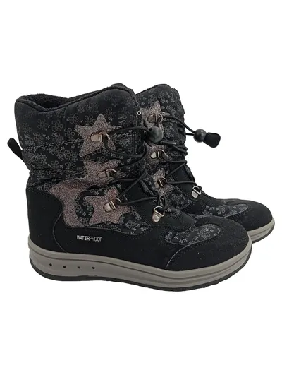 Geox Kinder Schneestiefel Gr. 33 Schwarz Outdoor Winterstiefel Sterne