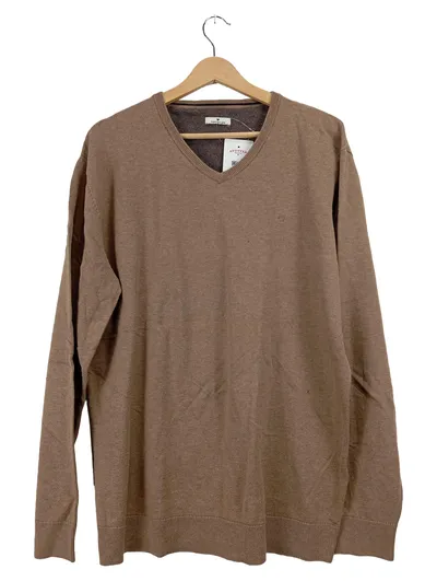 Tom Tailor Pullover Herren V-Ausschnitt Beige Gr. 3XL Baumwolle