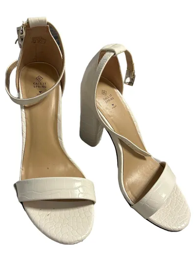 Call It Spring Sandaletten Damen 39 Weiß Elegant Blockabsatz