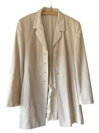 Création Atelier GP Klassischer Mantel Damen Beige Wolle Polyester Gr. 40 L 2