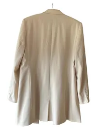 Création Atelier GP Klassischer Mantel Damen Beige Wolle Polyester Gr. 40 L 3