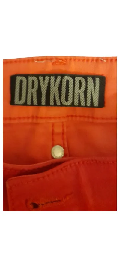 DRYKORN Damen Stoffhose Rot W31/L32 Skinny Stretch Reißverschluss