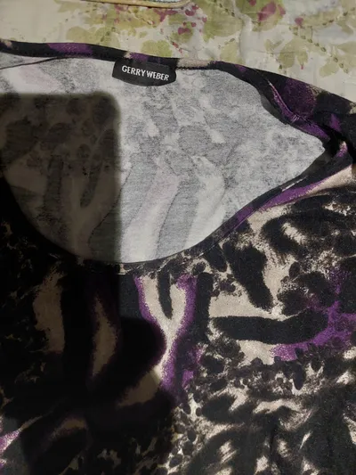 Gerry Weber Damen Langarmshirt Animal-Print Gr. 42/XL Mehrfarbig Lila