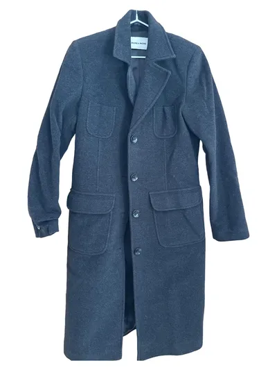 MORE & MORE Klassischer Damen Mantel Wolle Kaschmir Grau Gr. 38 M Business