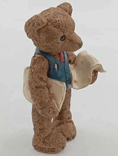 GILDE Handwerk Porzellanfigur Teddybär Braun 11cm Nostalgisch Deko