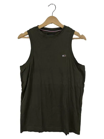 Tommy Jeans Herren Unterhemd Tanktop Oliv Gr. S Basic