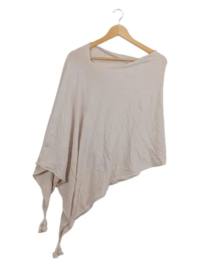 comma, Damen Poncho Strick Cape Beige UNI Ärmellos Freizeit