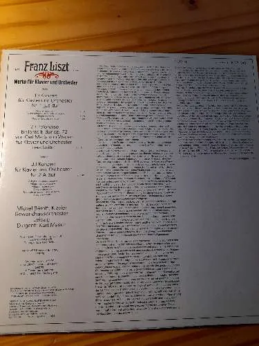 Franz Liszt Werke für Klavier und Orchester Vinyl LP Eterna Michel Béroff Masur
