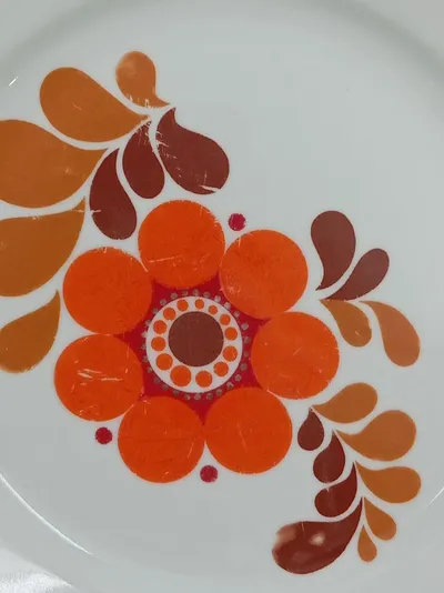 Weißwasser Essteller Vintage Blumendekor Keramik 20 cm Weiß
