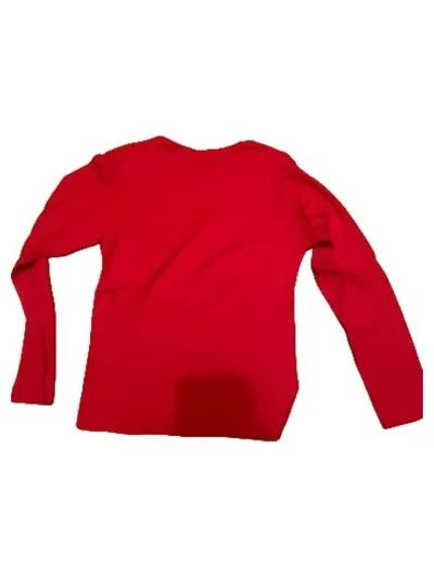 Hanes Damen Langarmshirt Rot Gr. M Basic Baumwolle Rundhals