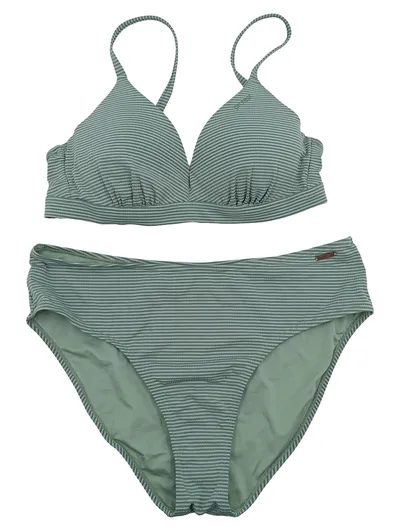 Protest Bikini Damen Grün Gestreift Gr. 42 BH 40 C