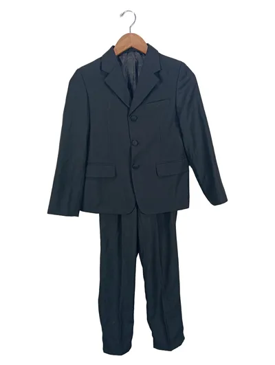 Adriano Jacometti Kinder Anzug Schwarz Gr. 140 Klassisch Festlich Sakko Hose
