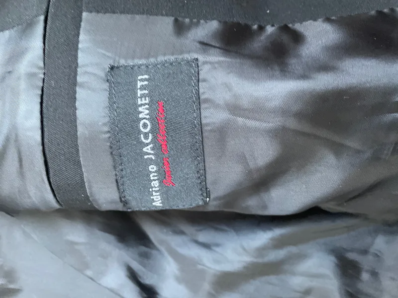 Adriano Jacometti Kinder Anzug Schwarz Gr. 140 Klassisch Festlich Sakko Hose 2