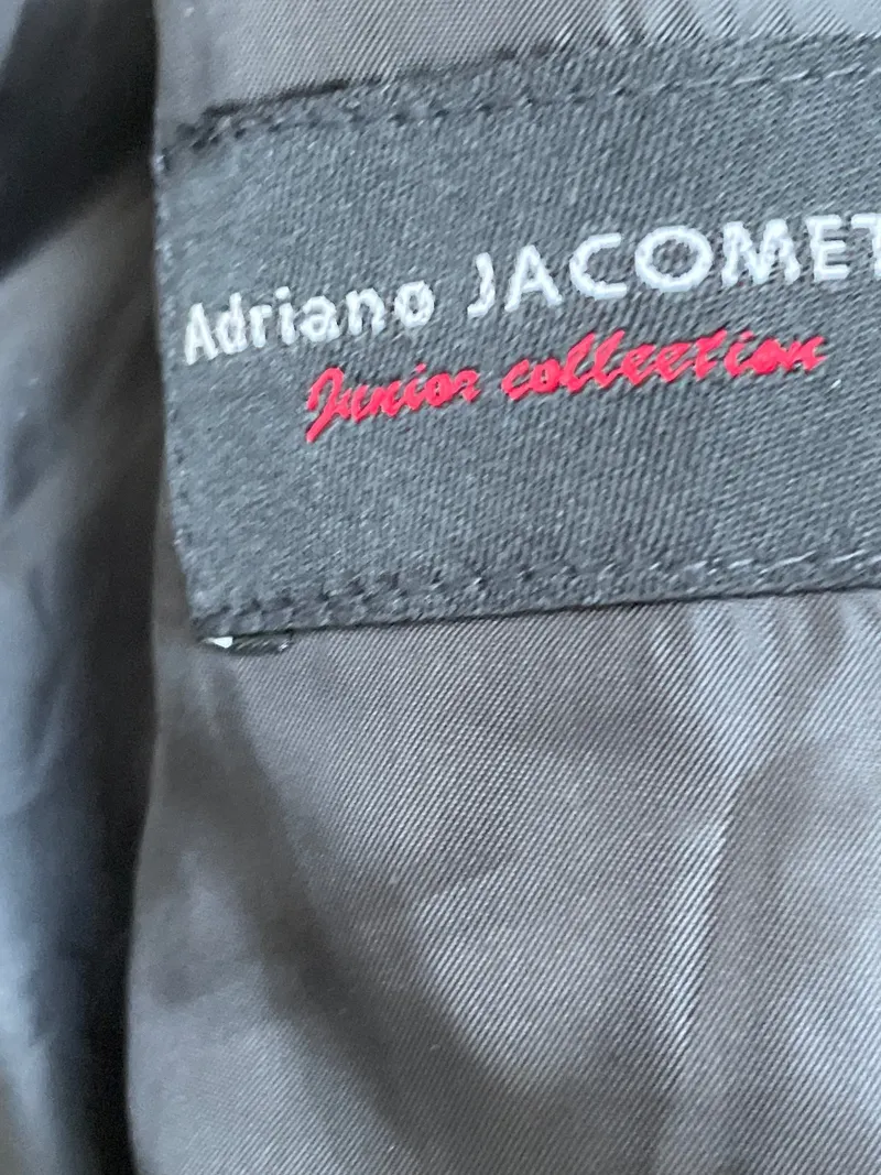 Adriano Jacometti Kinder Anzug Schwarz Gr. 140 Klassisch Festlich Sakko Hose 3