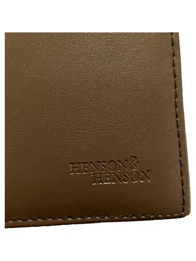 Henson & Henson Herren Geldbörse Schwarz Braun Klassisch Portemonnaie