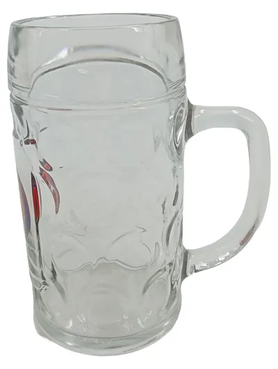 Paulaner Weizenbierglas 0,5L Glas Transparent Logo Strukturmuster 16cm