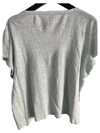 Burberry Brit Damen Leinen T-Shirt Gr. 42 XL Grün Casual Kurzarm